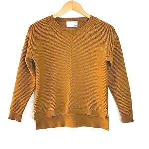 Wilfred Free Brown Crew Neck Long Sleeve Ribbed Sweater size M
